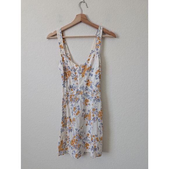 Reformation Humphrey Dress Size 2 Floral Blue Yellow Mini Christina Feminine - Picture 12 of 15
